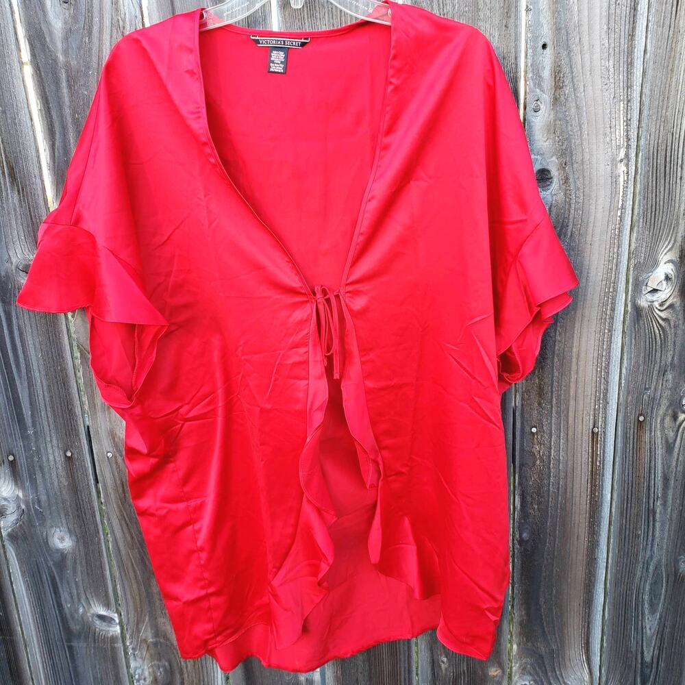 Victoria Secret Love Ruffles Satin Robe - Picture 2 of 6